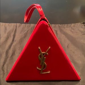 ysl triangle clutch